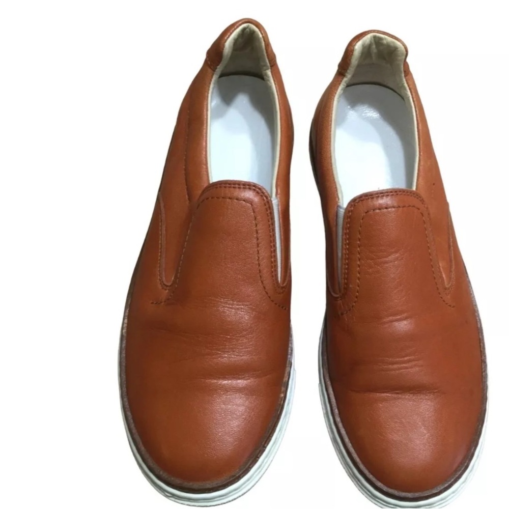 Maison Martin Margiela 22 Paris cognac leather Slip-On sneakers shoes 38.5 8